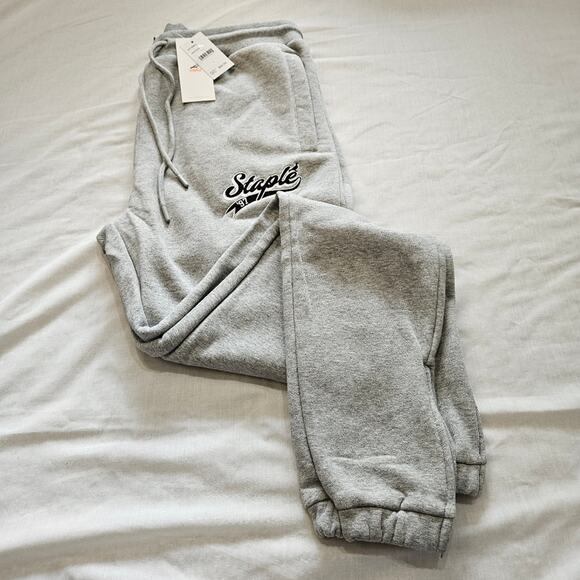 Staple Heather Gray Joggers Sweatpants Size Large - Picture 3 of 7